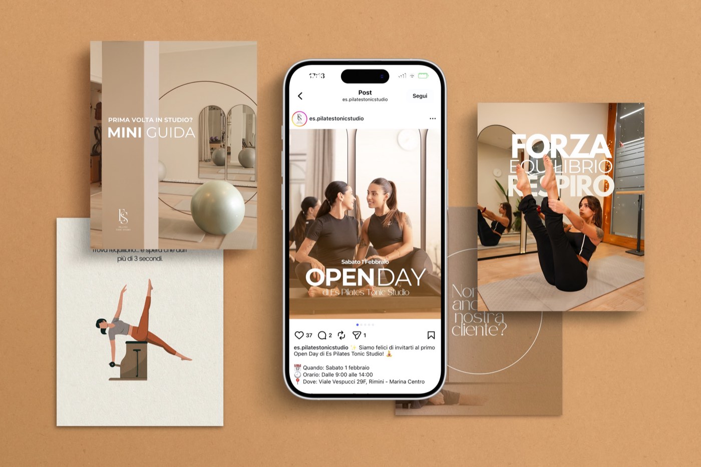 Kit di template social coordinati progettati da Miketing